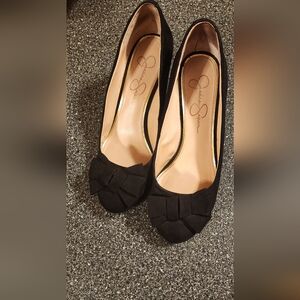Jessica Simpson Black Suede Wedge Women's Shoes